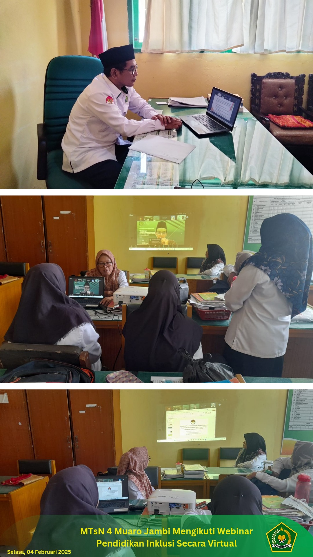 MTsN 4 Muaro Jambi Mengikuti Webinar Sosialisasi Pengelolaan Madrasah Penyelenggara Pendidikan Inklusif Secara Virtual