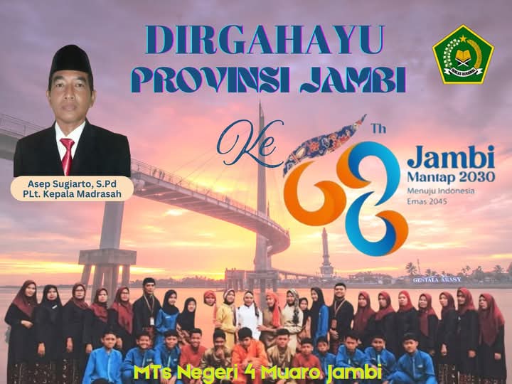 Partisipasi MTsN 4 Muaro Jambi dengan memakai seragam melayu Jambi